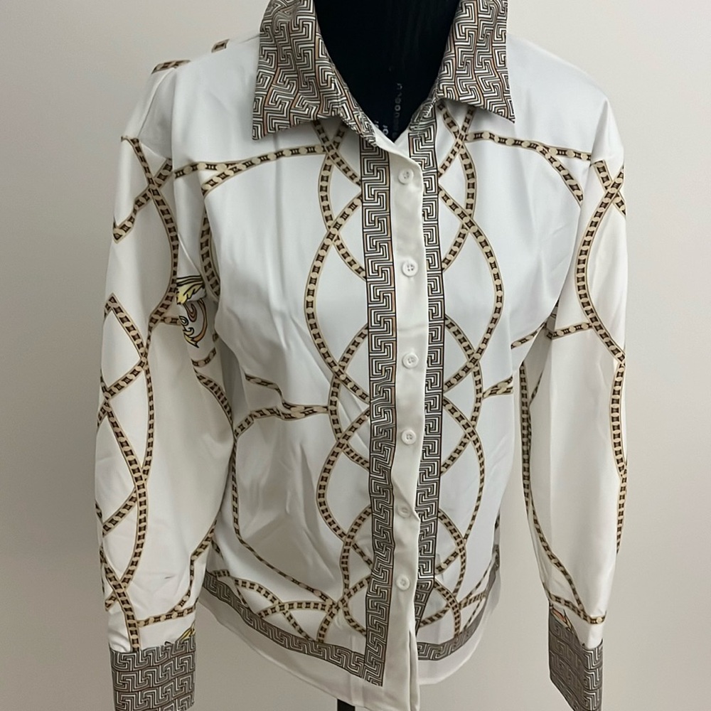 Ivory printed design blouse